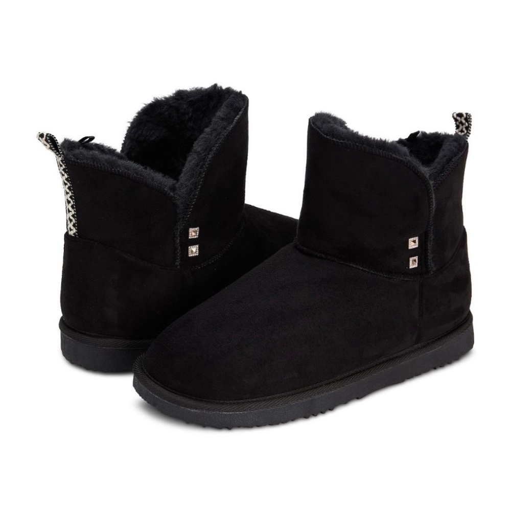 $48 DreamToe Women's Faux Fur Ankle Boots Sz: 8 in Black  New